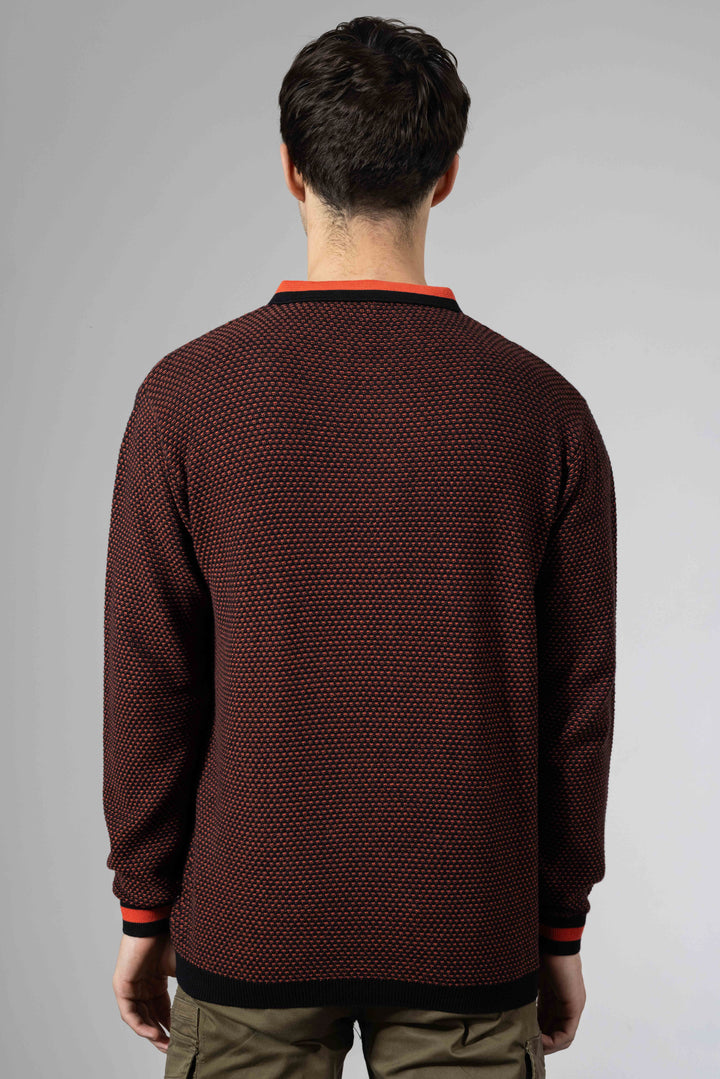 Maroon Black Premium Flatknit Pullover