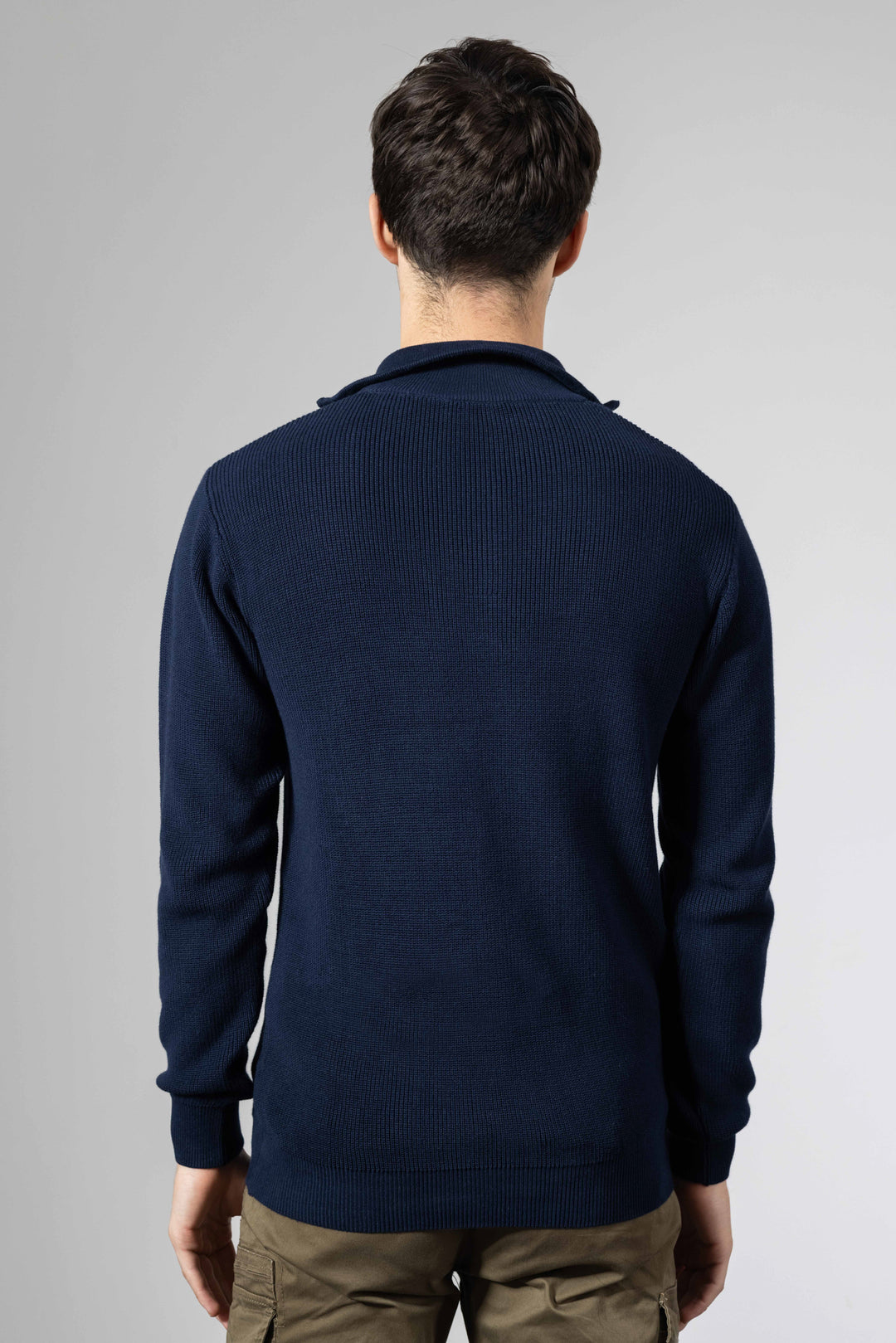 Navy Blue Premium Flat Knit Polo T-Shirt