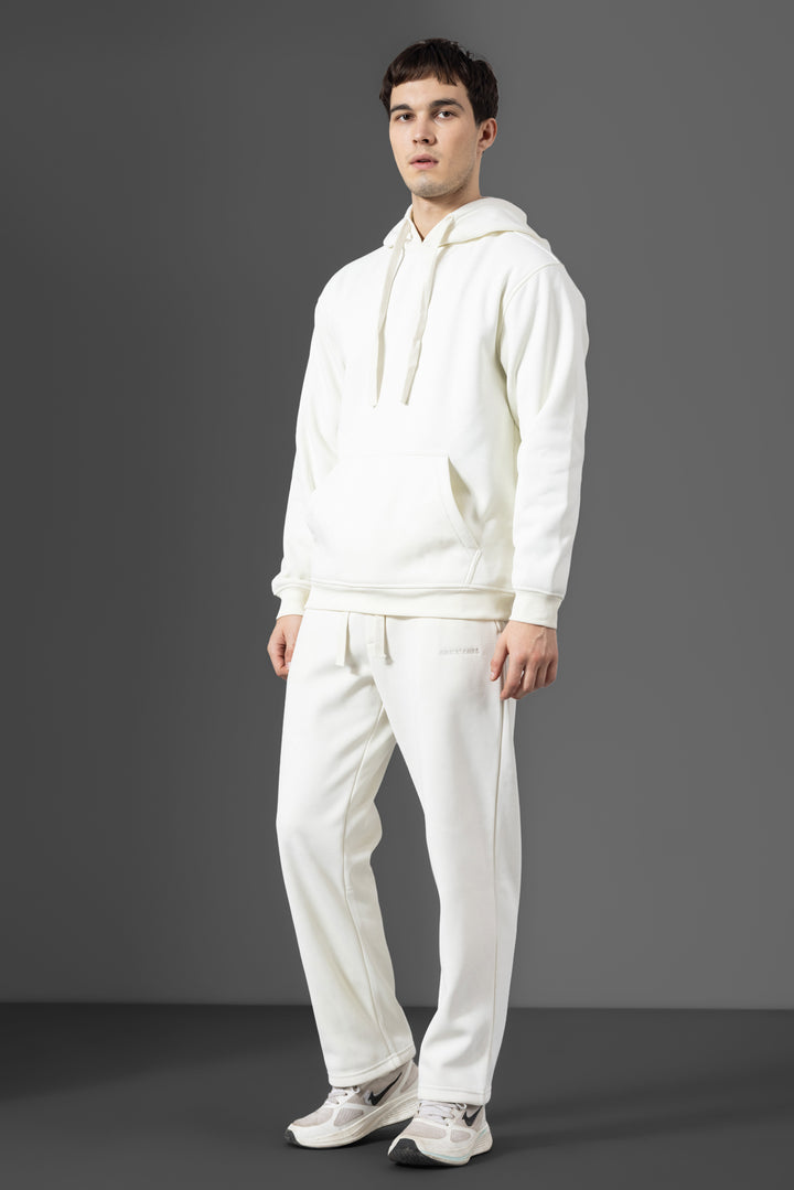 White Heavy Fleece (320gsm) 2-piece Loose Fit hoodie and joggers set