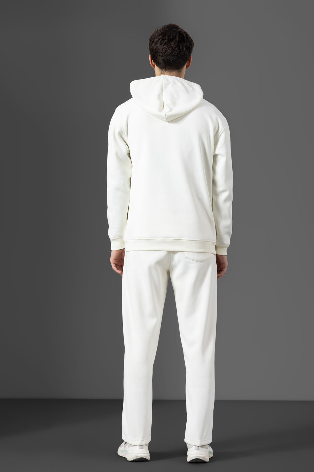 White Heavy Fleece (320gsm) 2-piece Loose Fit hoodie and joggers set