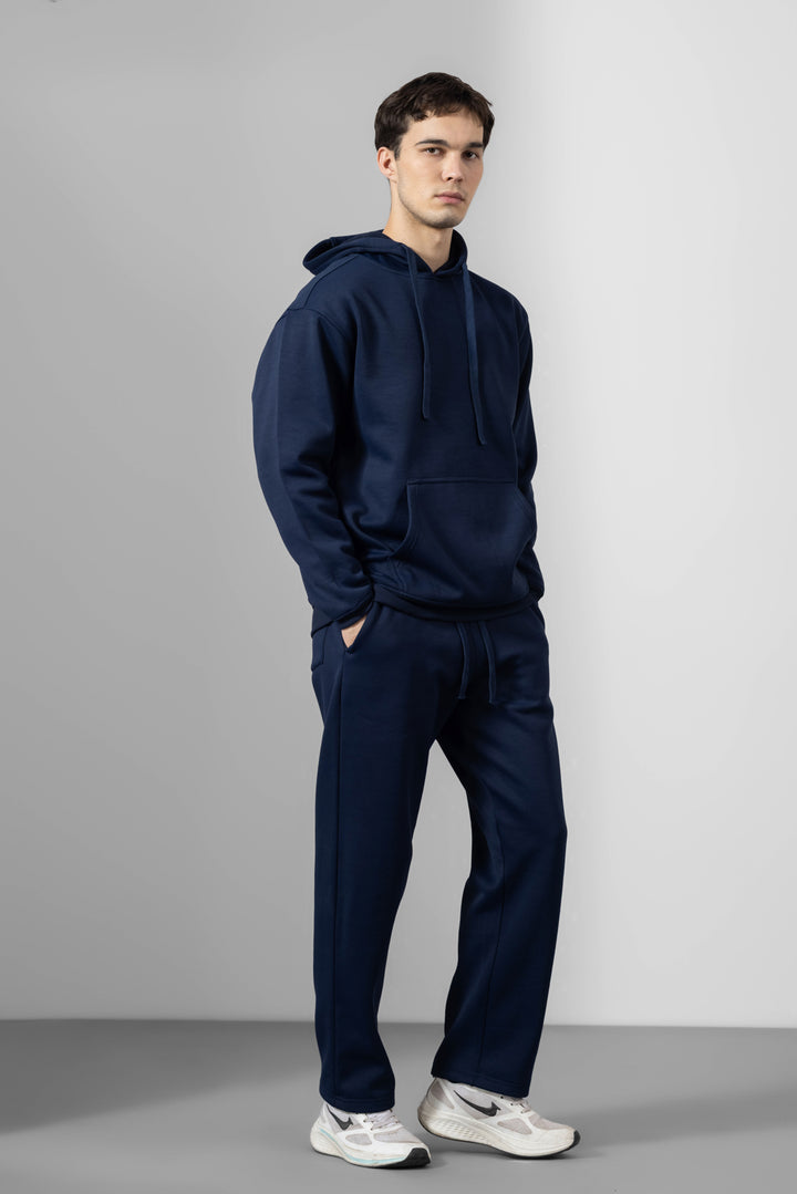 Navy Heavy Fleece(320gsm) 2-piece Loose Fit hoodie and joggers set