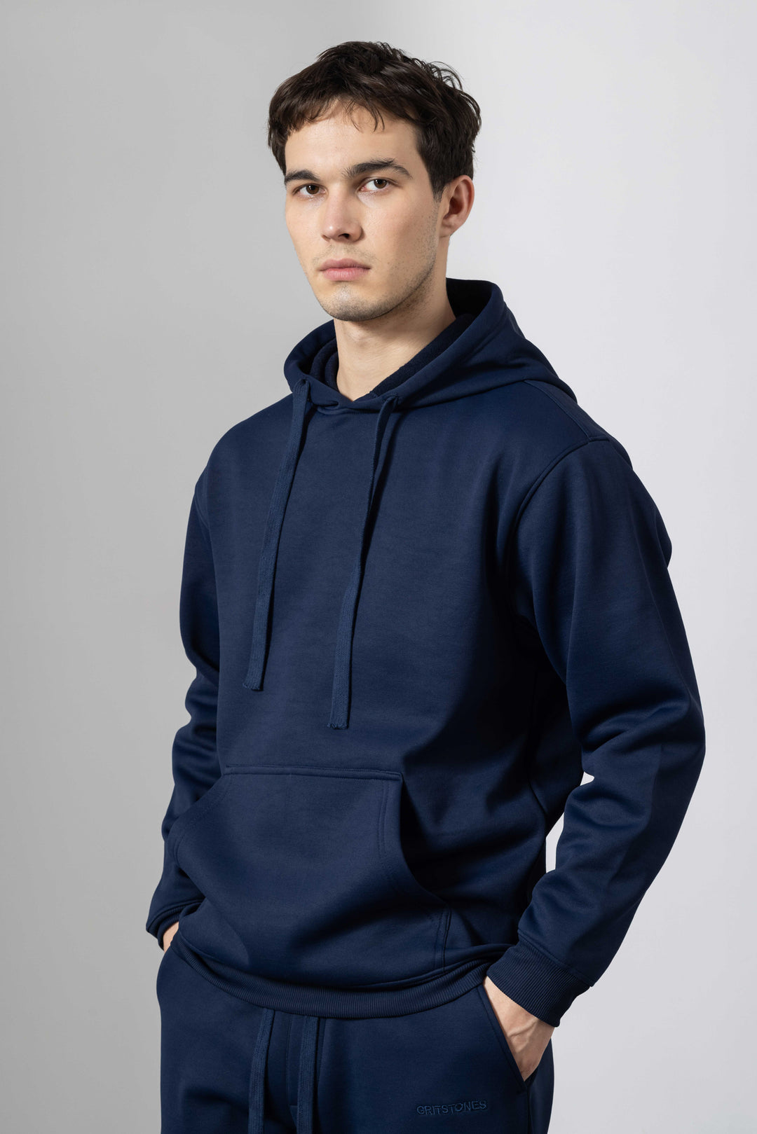 Navy Heavy Fleece(320gsm) 2-piece Loose Fit hoodie and joggers set