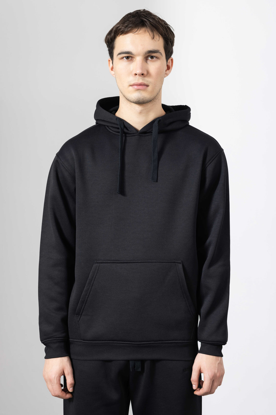 Black Heavy Fleece (320gsm) 2-piece Loose Fit hoodie and joggers set