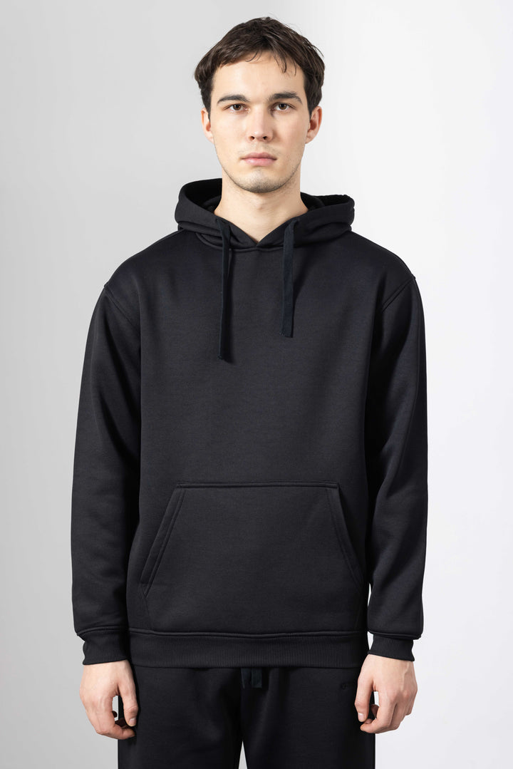 Black Heavy Fleece (320gsm) 2-piece Loose Fit hoodie and joggers set