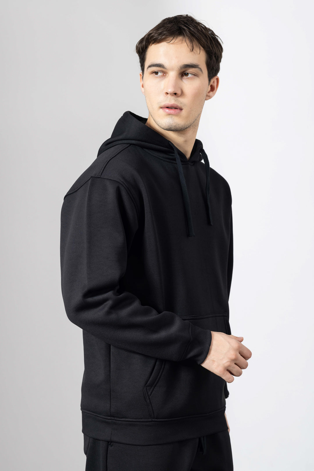 Black Heavy Fleece (320gsm) 2-piece Loose Fit hoodie and joggers set