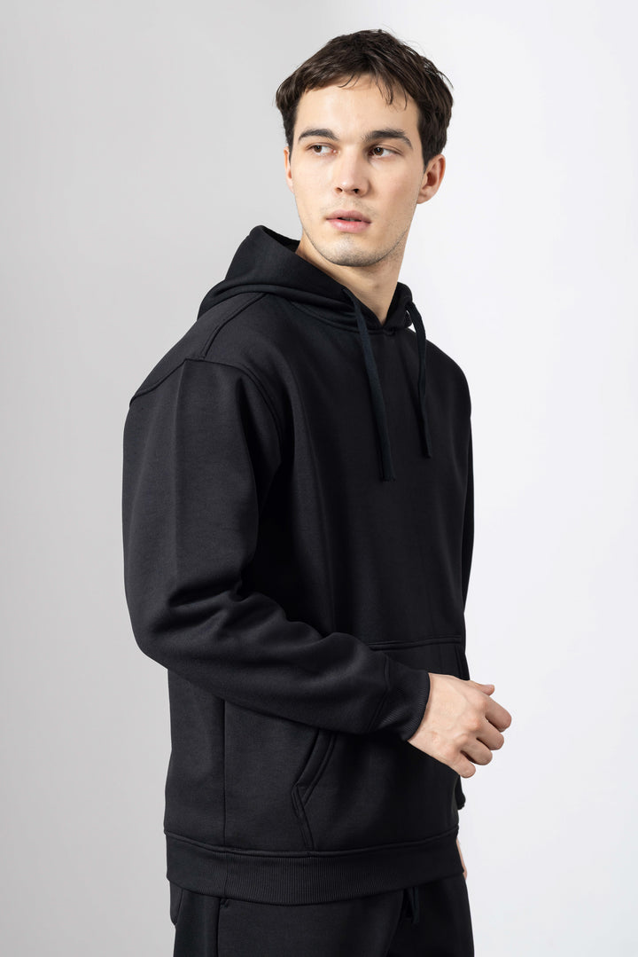 Black Heavy Fleece (320gsm) 2-piece Loose Fit hoodie and joggers set