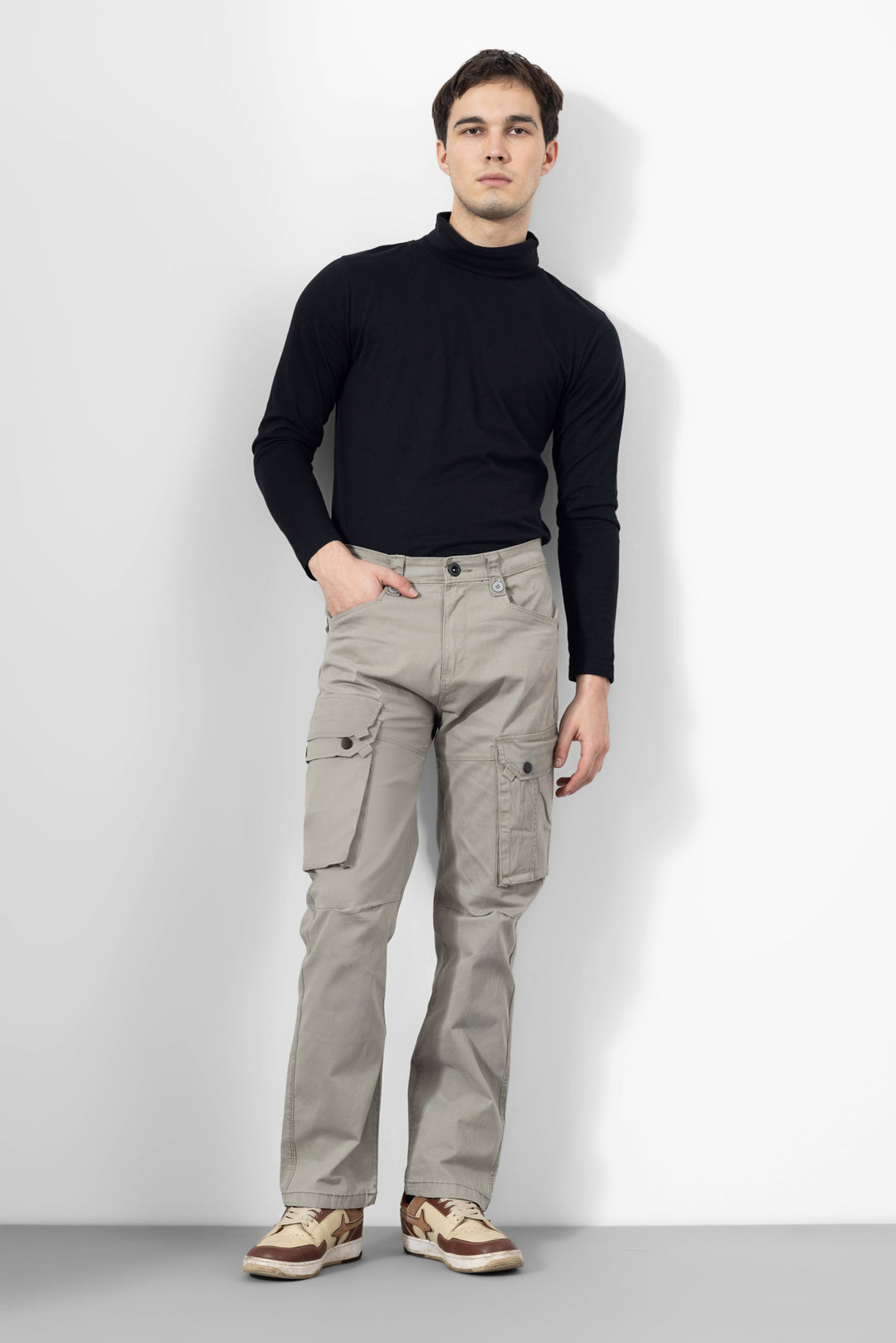 Light Grey Men Cargo Pants