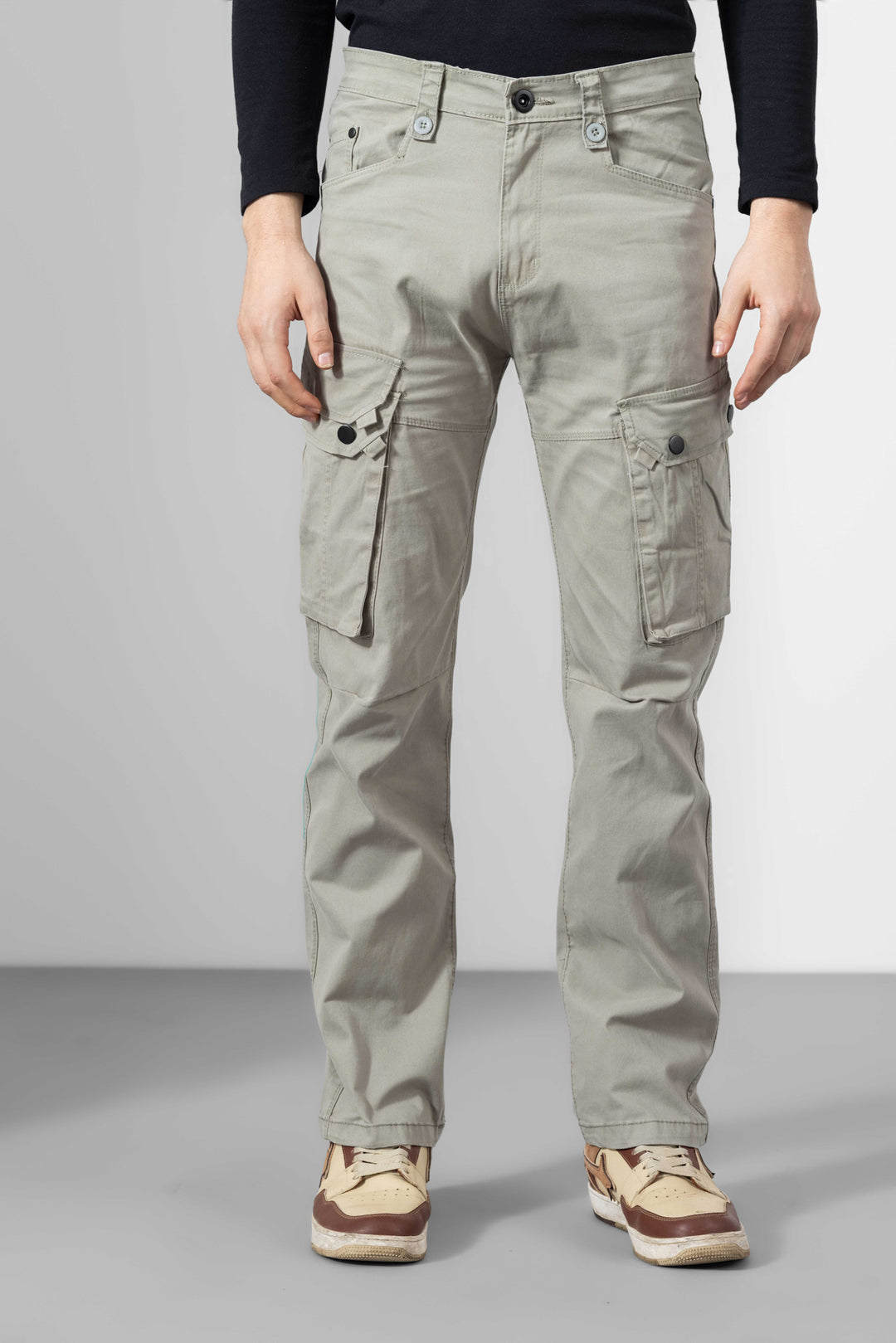 Light Grey Men Cargo Pants