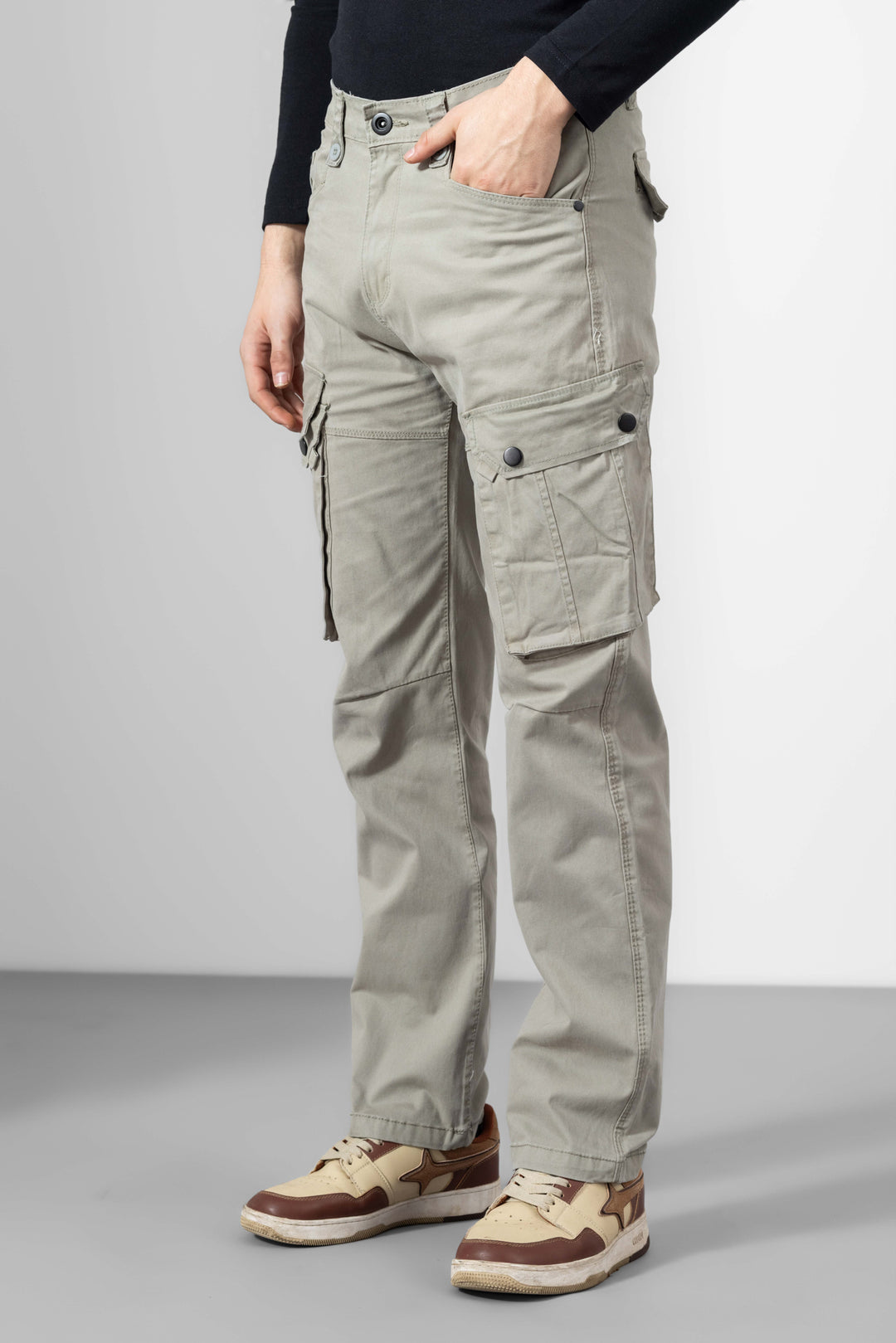 Light Grey Men Cargo Pants