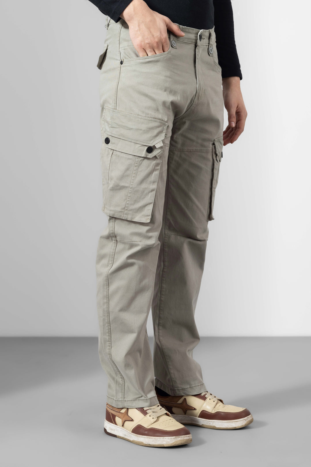 Light Grey Men Cargo Pants