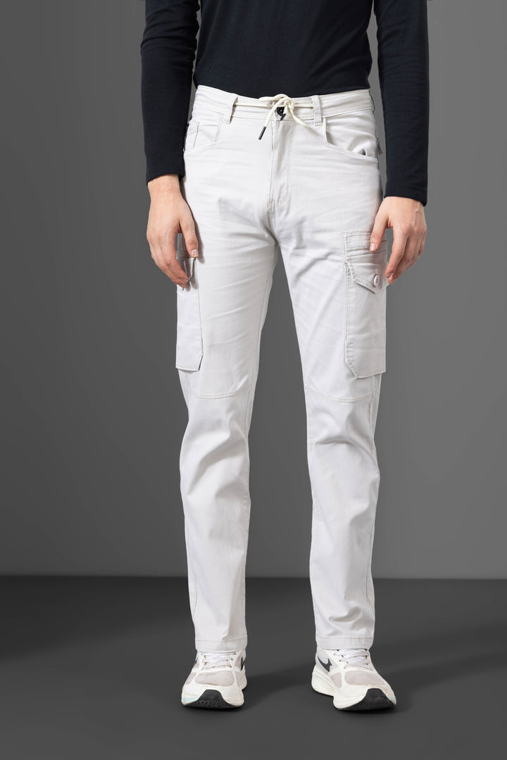Cream Men Cargo Pants