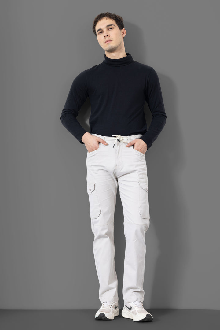 Cream Men Cargo Pants