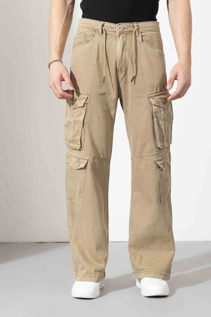 Light green Drawstring Closure Multi Pocket Cargo Pants