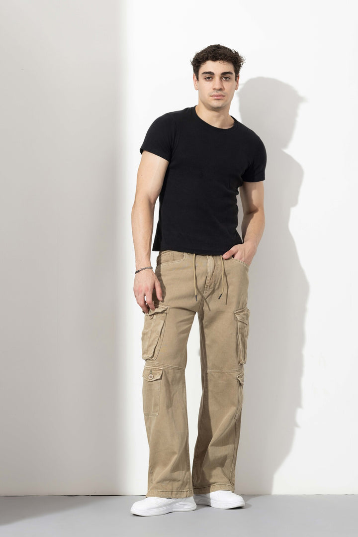 Light green Drawstring Closure Multi Pocket Cargo Pants