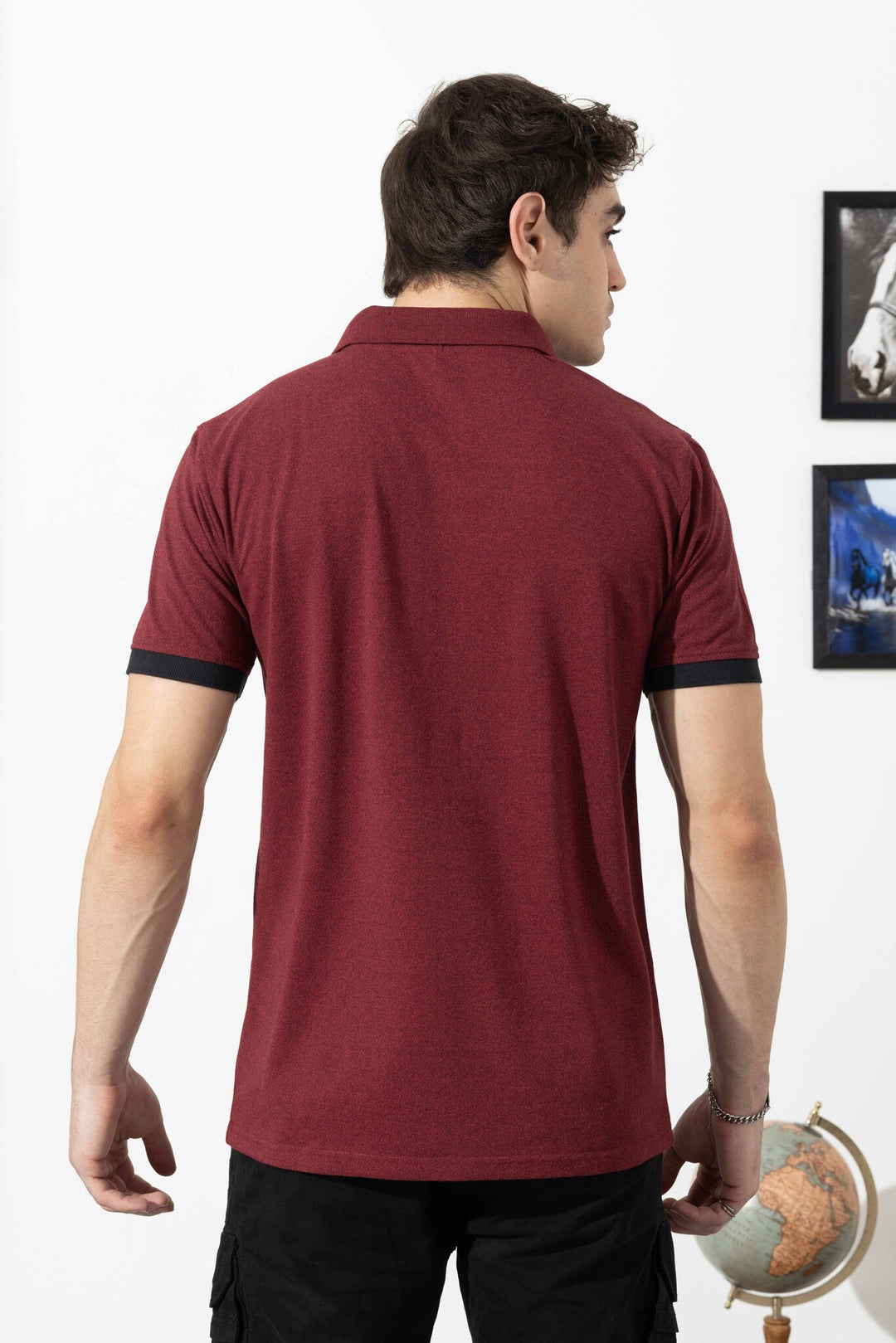 Maroon Typographic Cotton T-Shirt