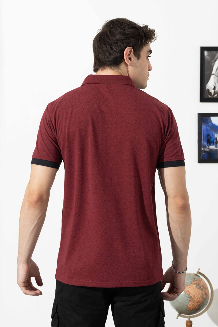 Maroon Typographic Cotton T-Shirt