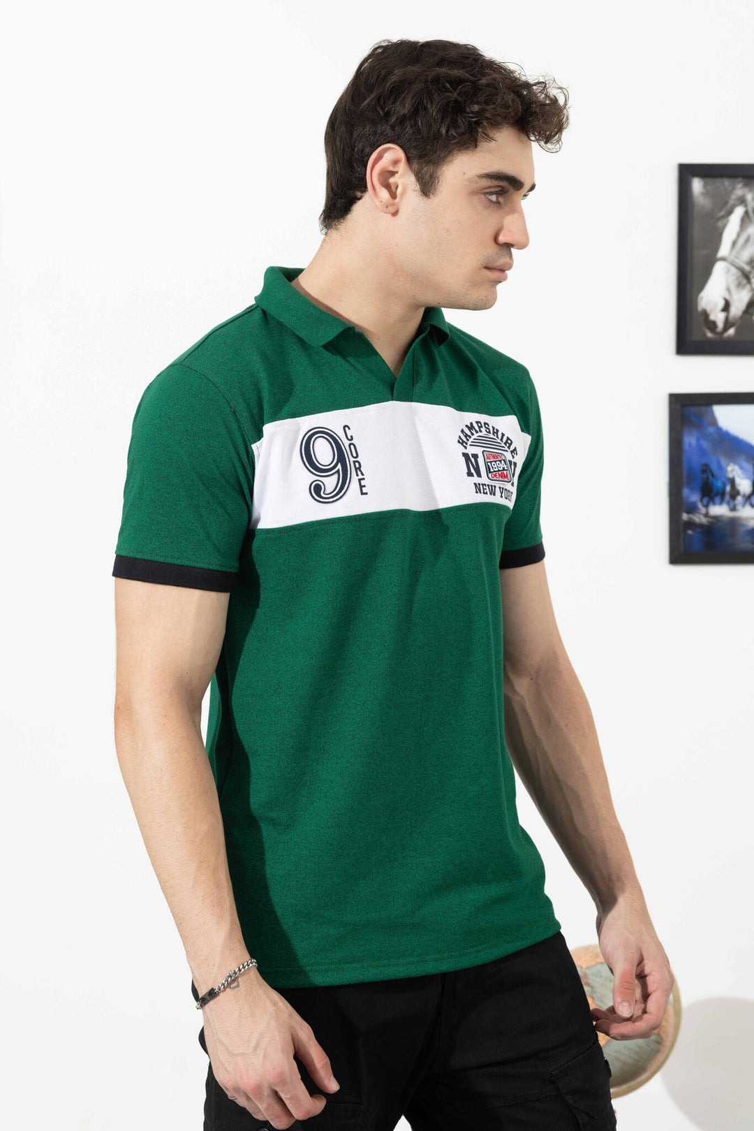 Green Typographic Cotton T-Shirt