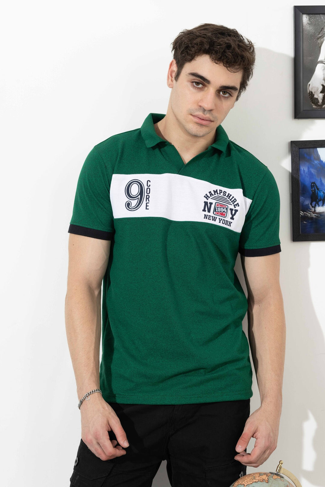 Green Typographic Cotton T-Shirt