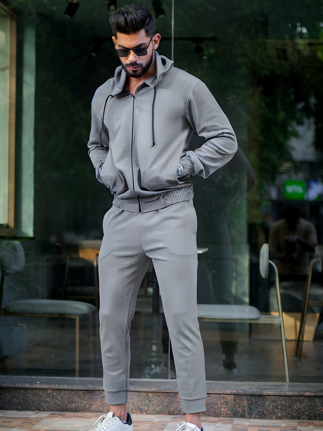 Peanut Check Grey Tracksuit Co-Ords