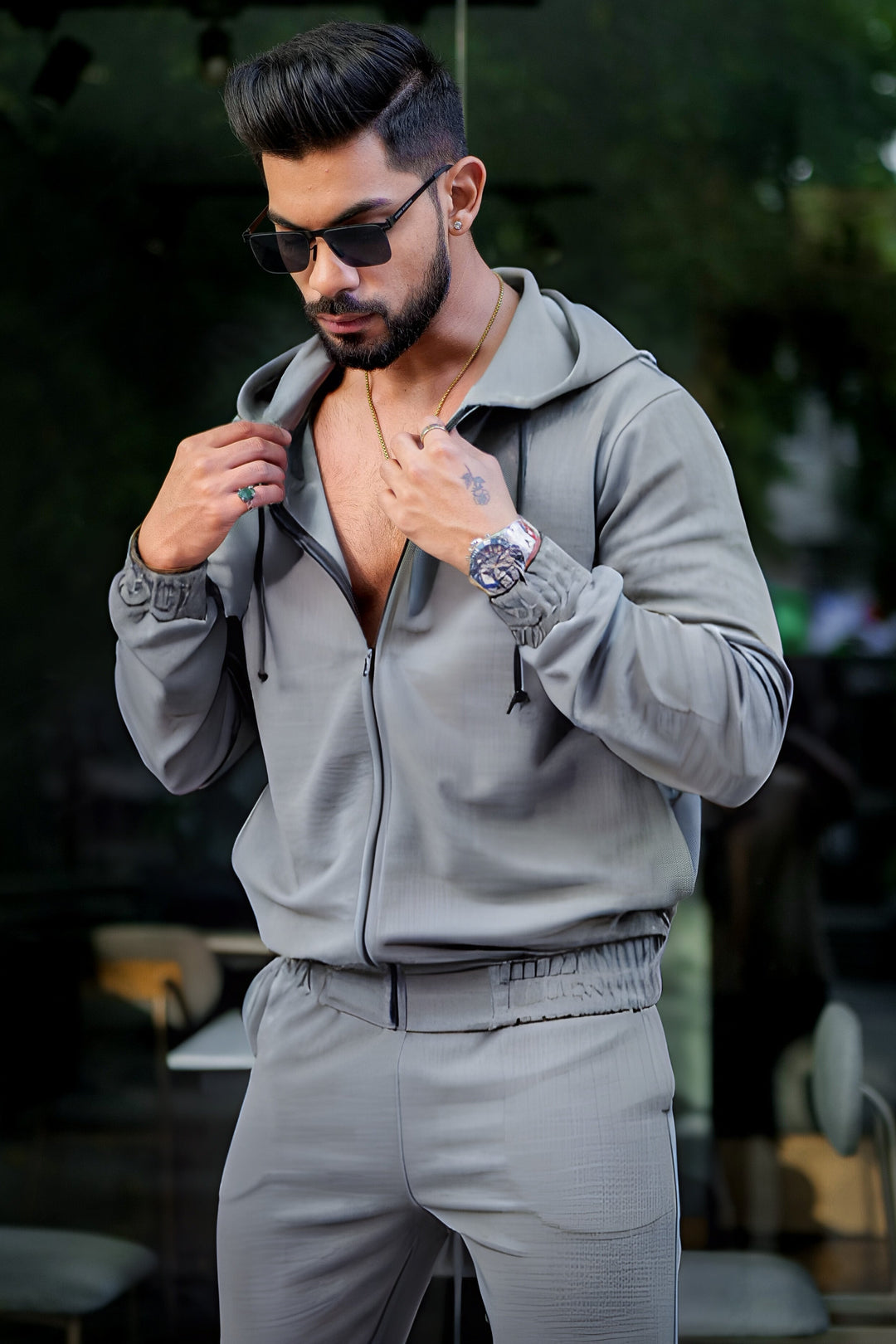Peanut Check Grey Tracksuit Co-Ords