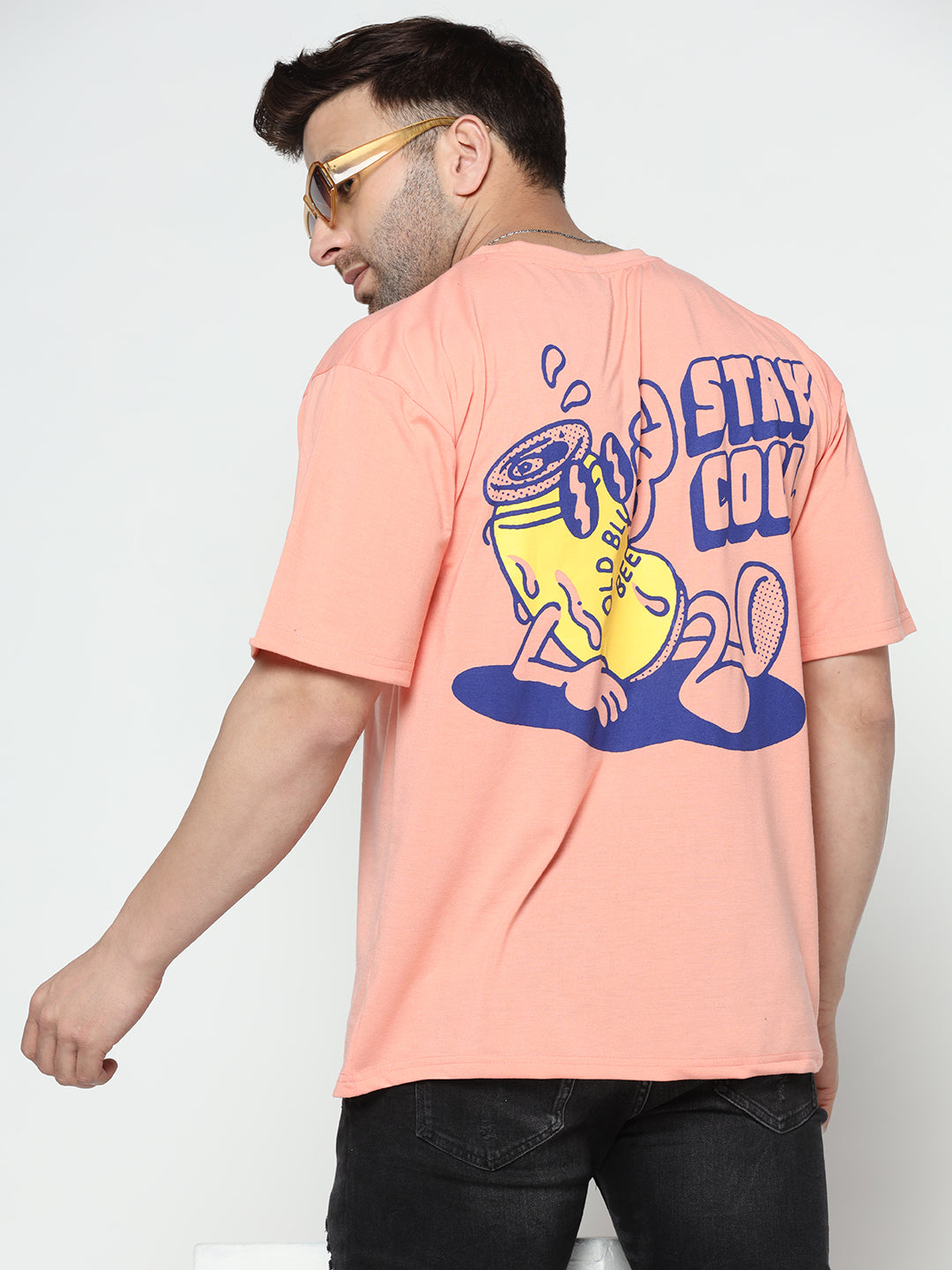 Oversized Coral Printed T-Shirt