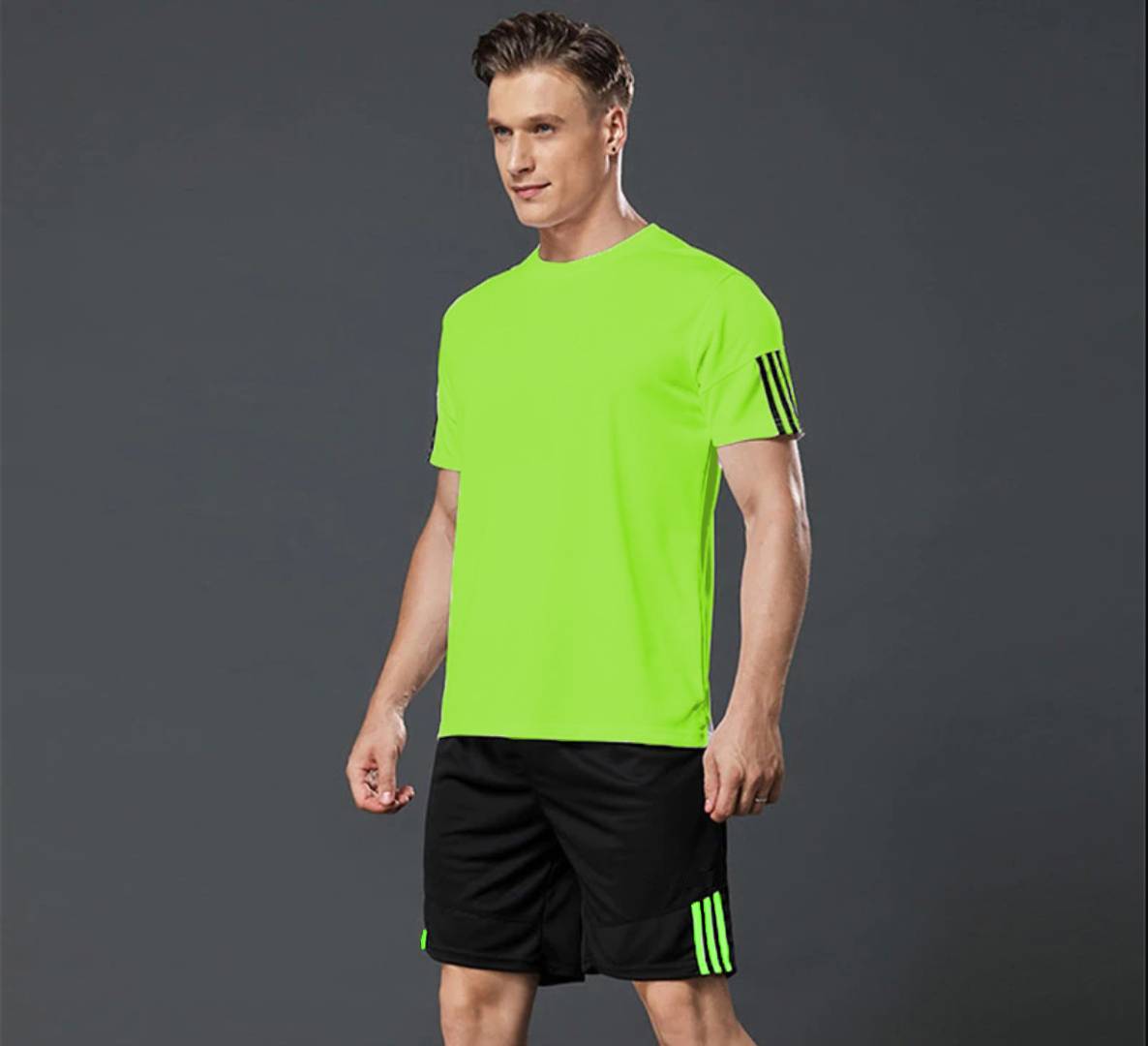 Men's Multicoloured Sports T Shirt & Shorts Set