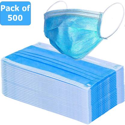 Unisex 3 Ply Non Woven Anti Pollution Surgical Mask- Pack of 500