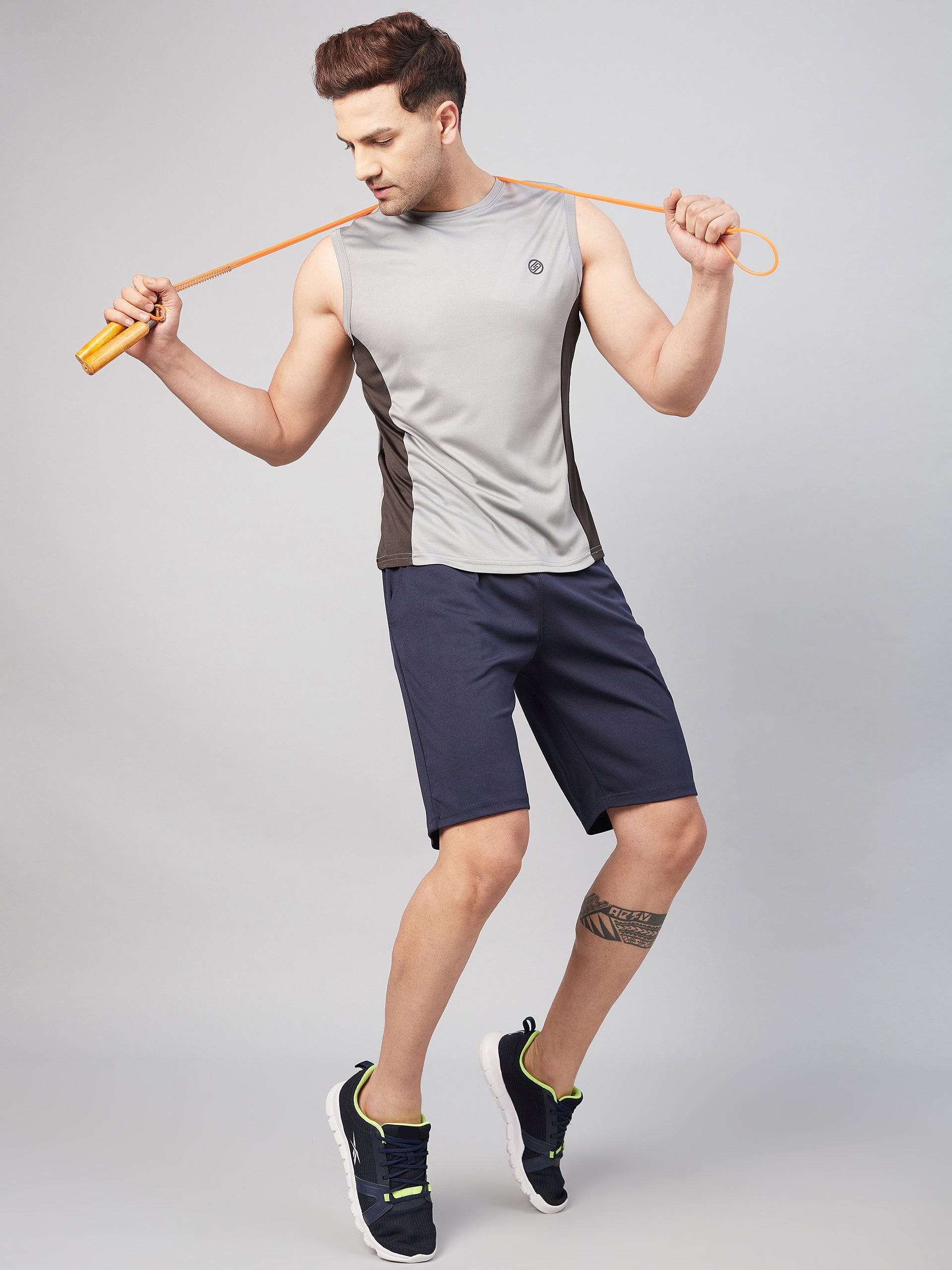 short,shorts,blue short,grey melange short,
