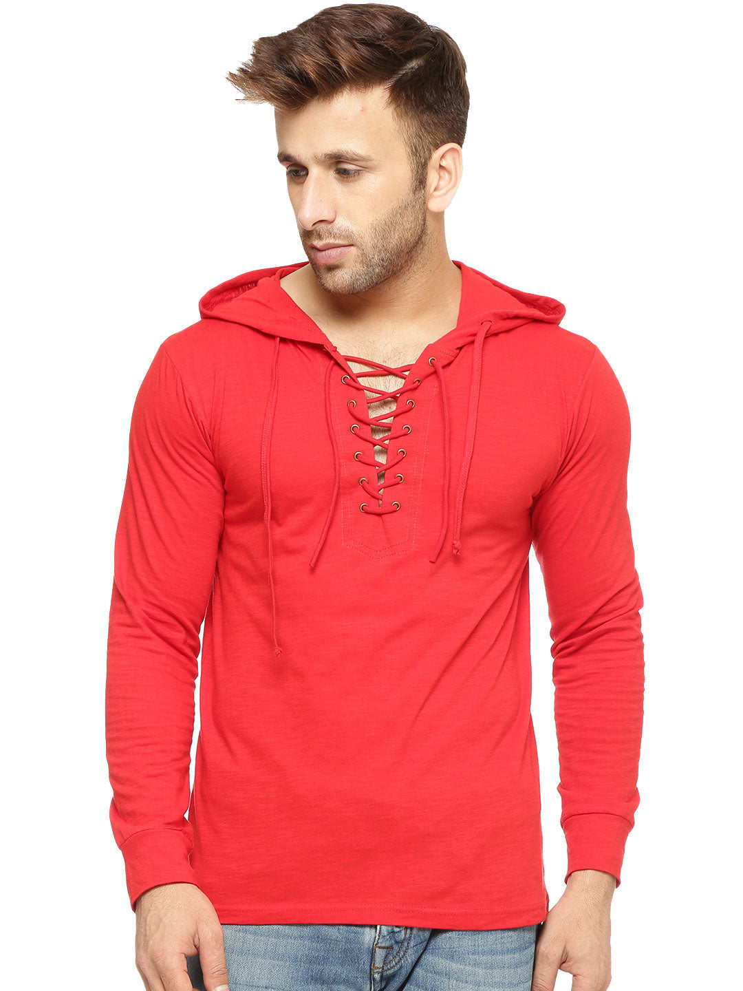 Red  Hooded T-Shirt
