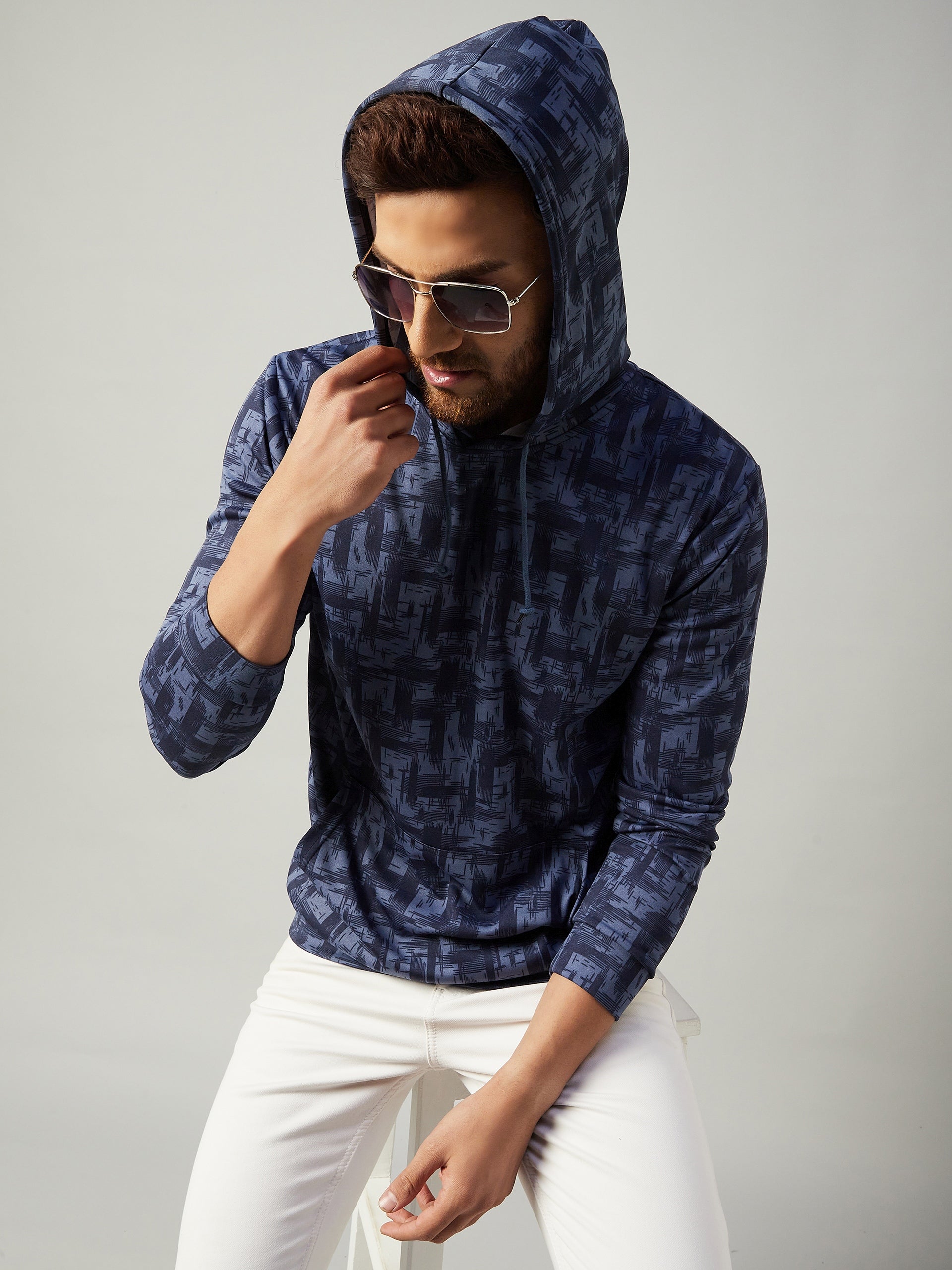 Lycra Blend Fabric Hooded Neck