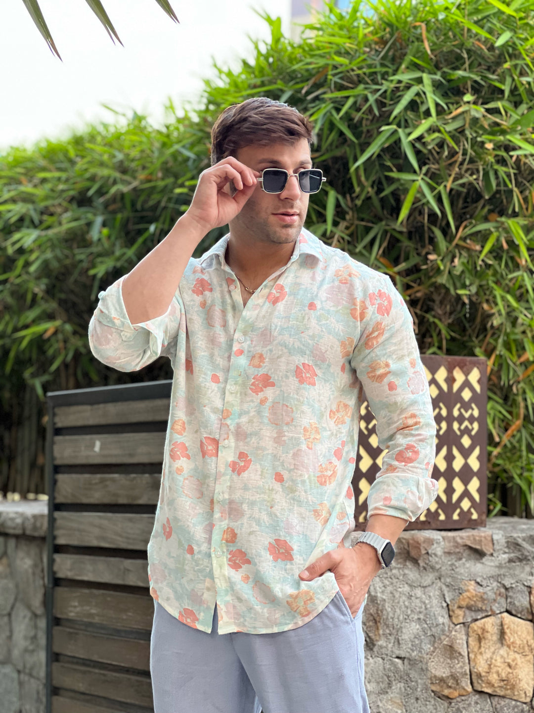 Multi Linen Floral Shirt