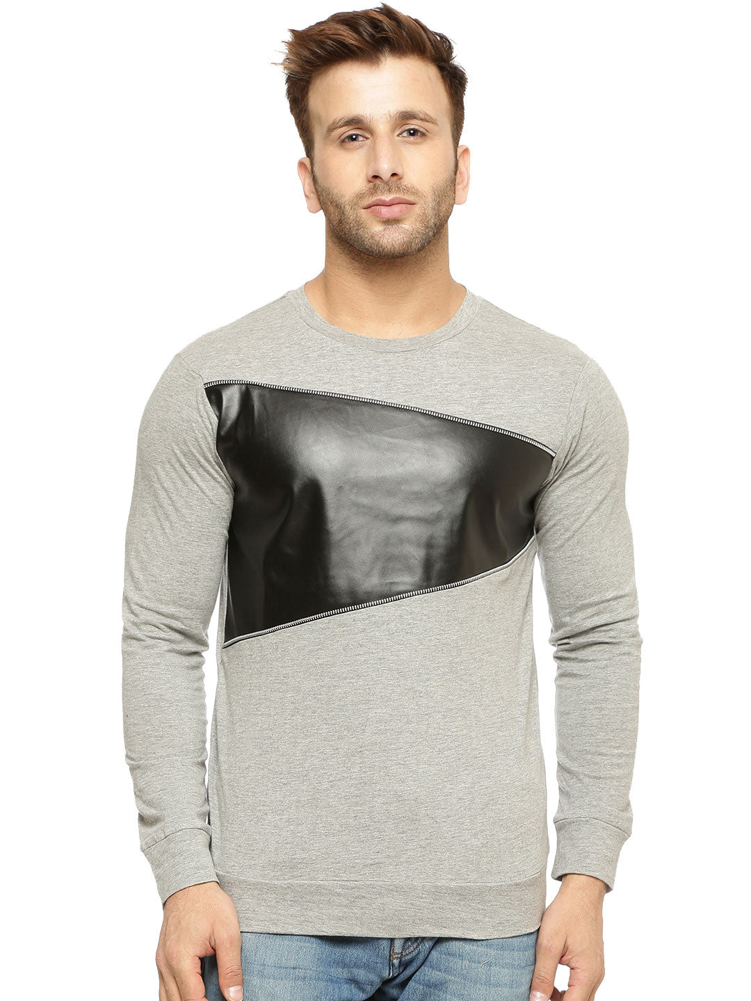 Grey Melange  Round Neck T-Shirt