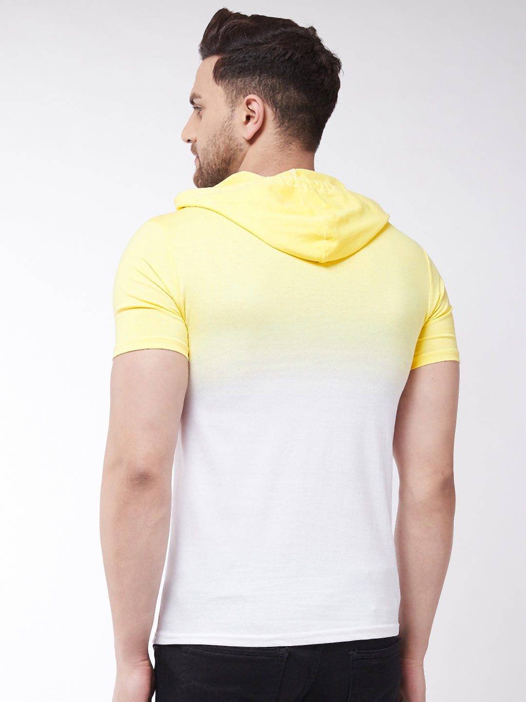 Yellow Men  Tie Dye Hooded T-shirt
