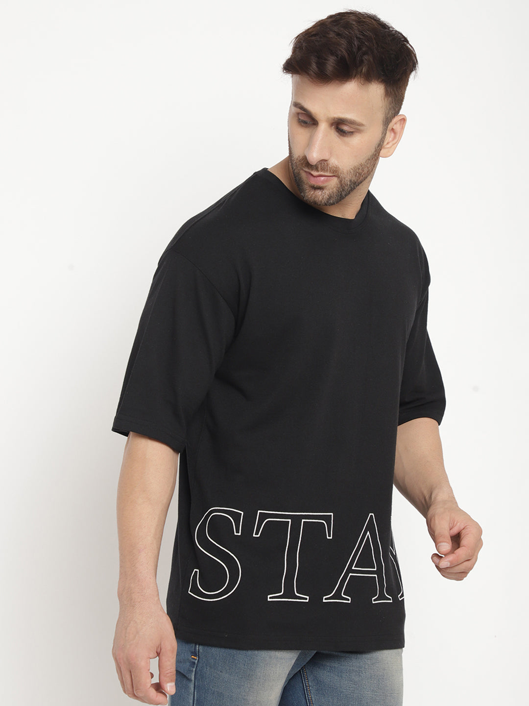 Oversized Black "Stay"  T-Shirt