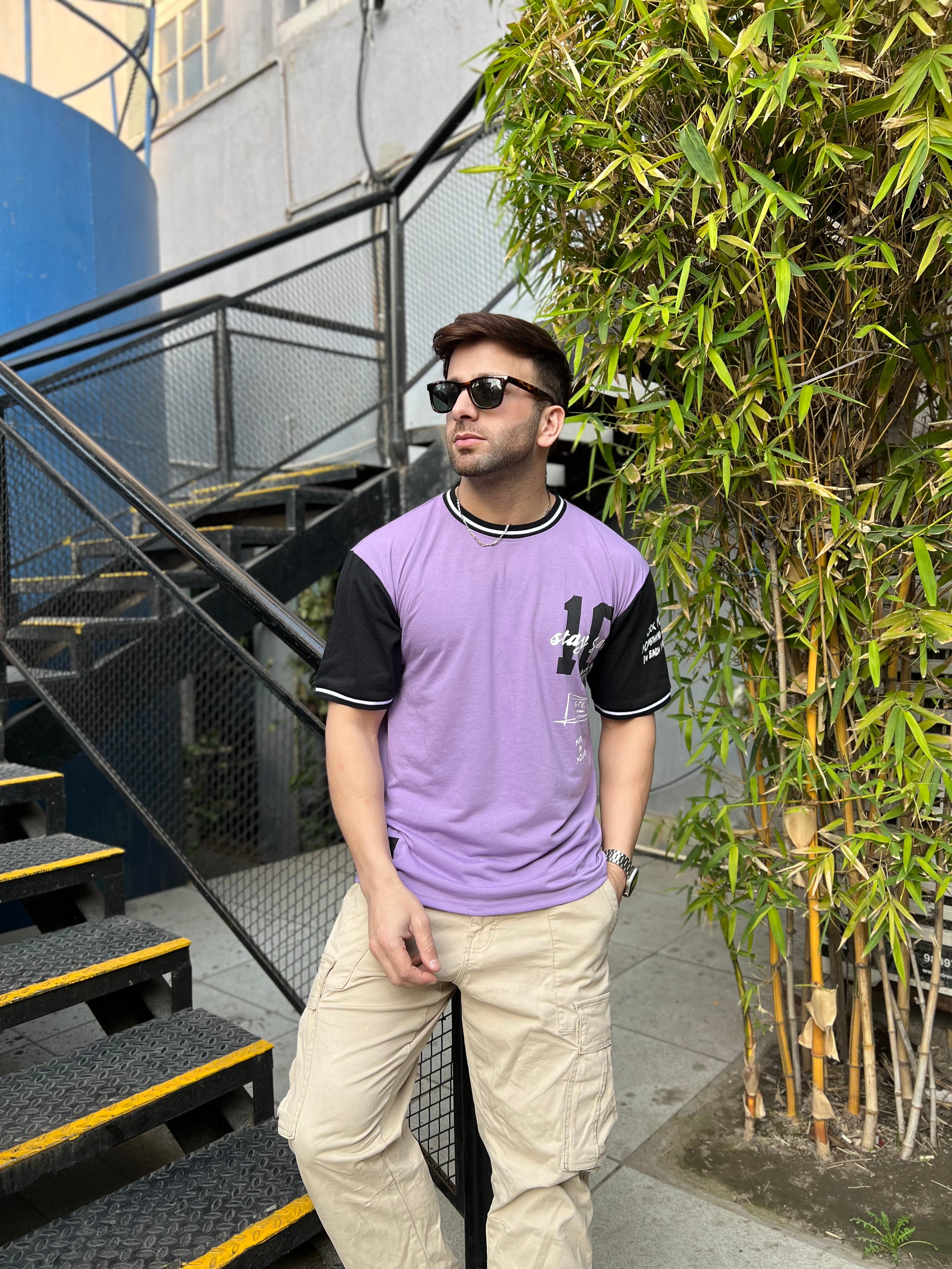 Purple Oversized Varsity T-shirt