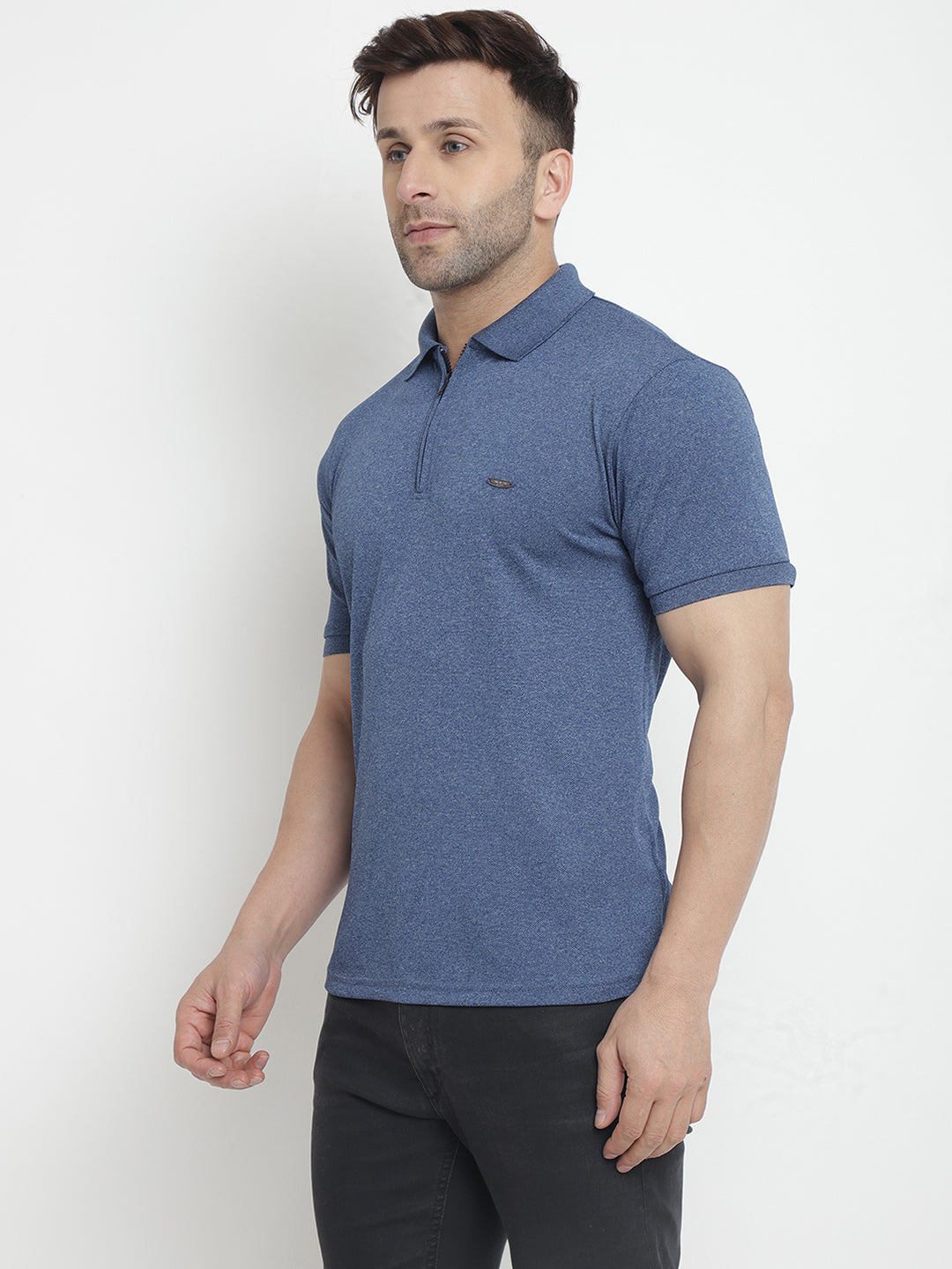 Blue Half Sleeve Polo T-Shirt