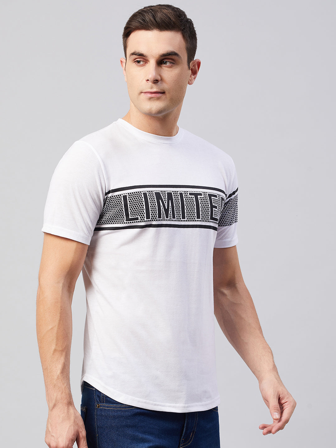 White Half Sleeve Graphic  Summer T-shirt