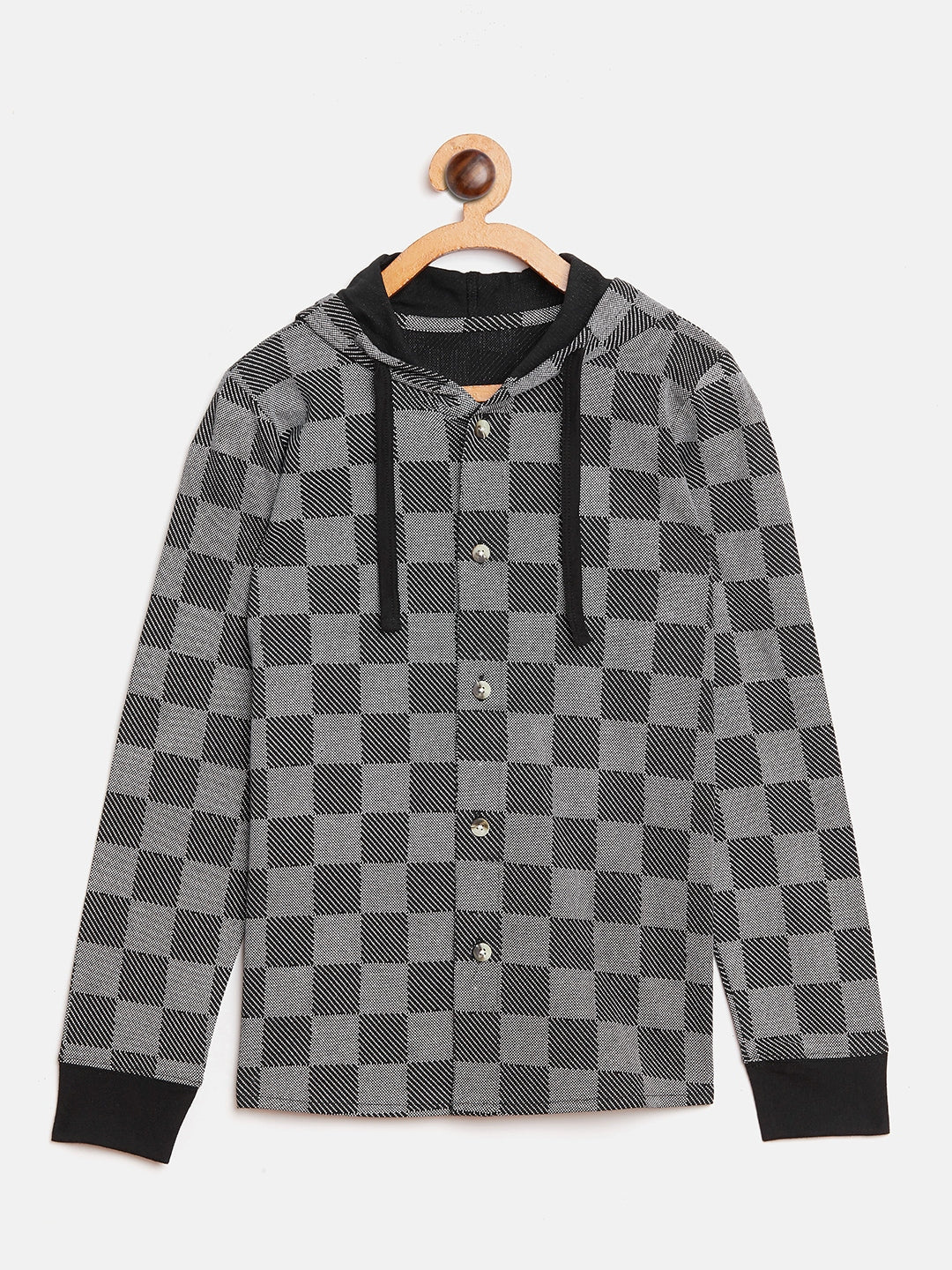 Anthramelange Kids Full Sleeves Printed Hooded T-Shirt