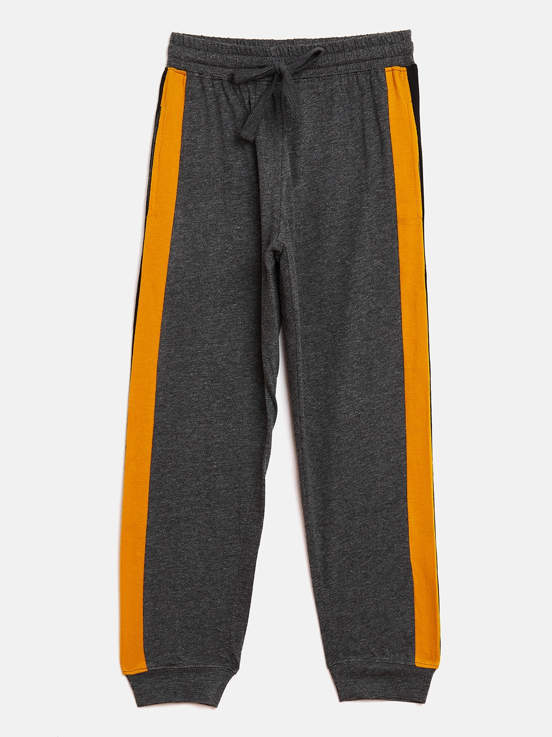Anthramelange/Yellow/Black Kids Boy Color Block Jogger