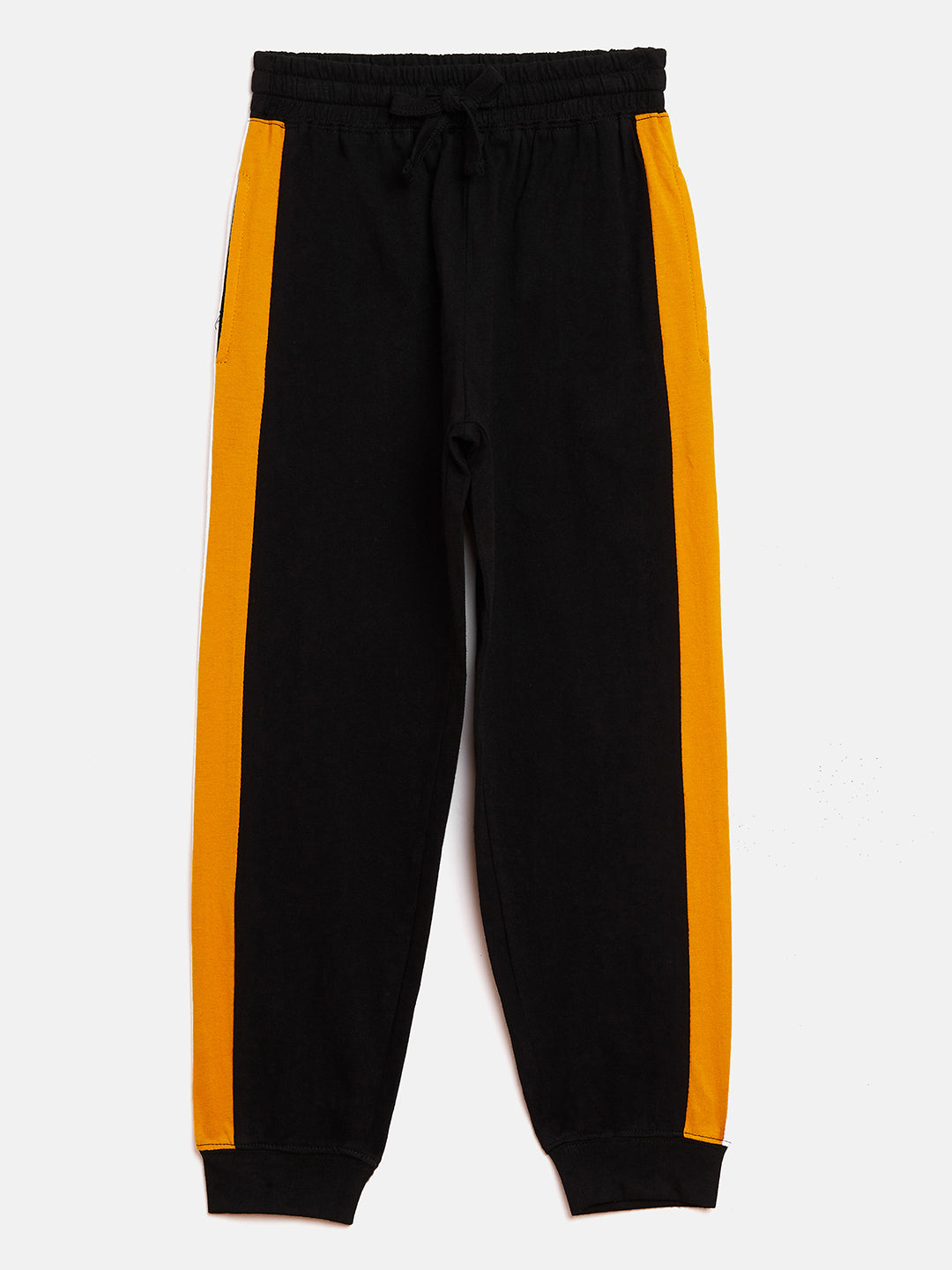 Black/Yellow/White Kids Boy Color Block Jogger