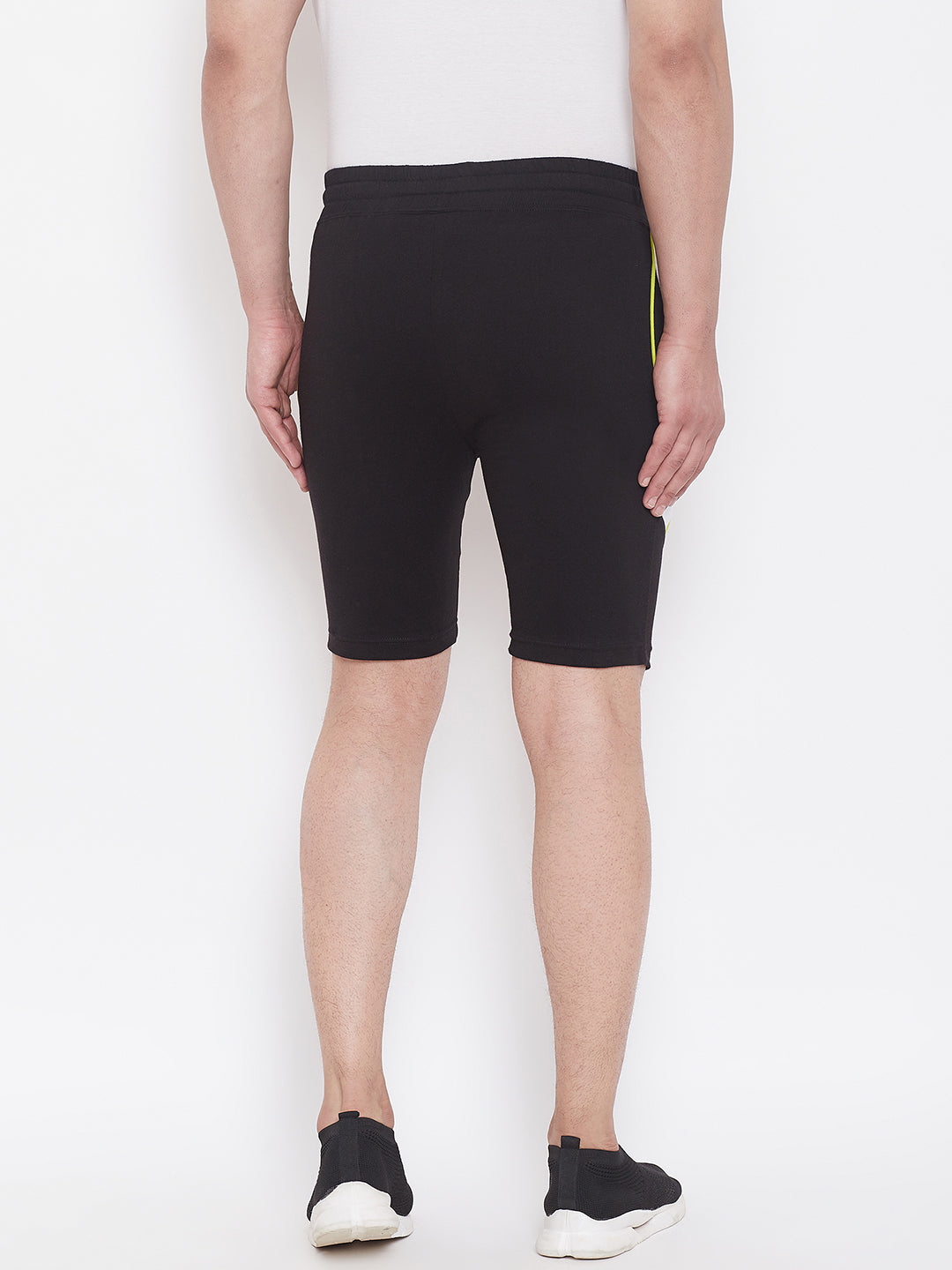Black/White Men'S Color Block Shorts