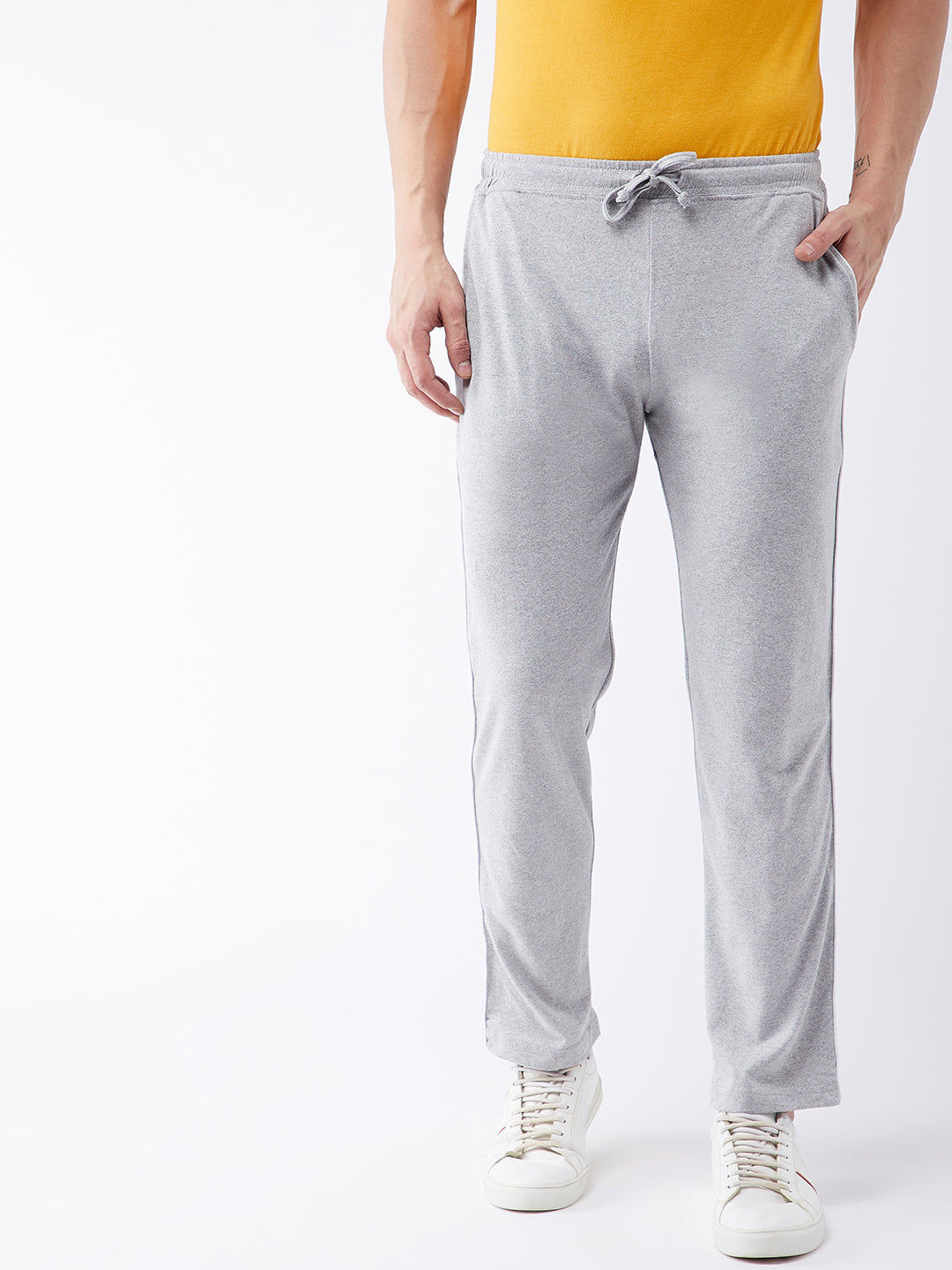 grey mel/white Relax fit Trackpant