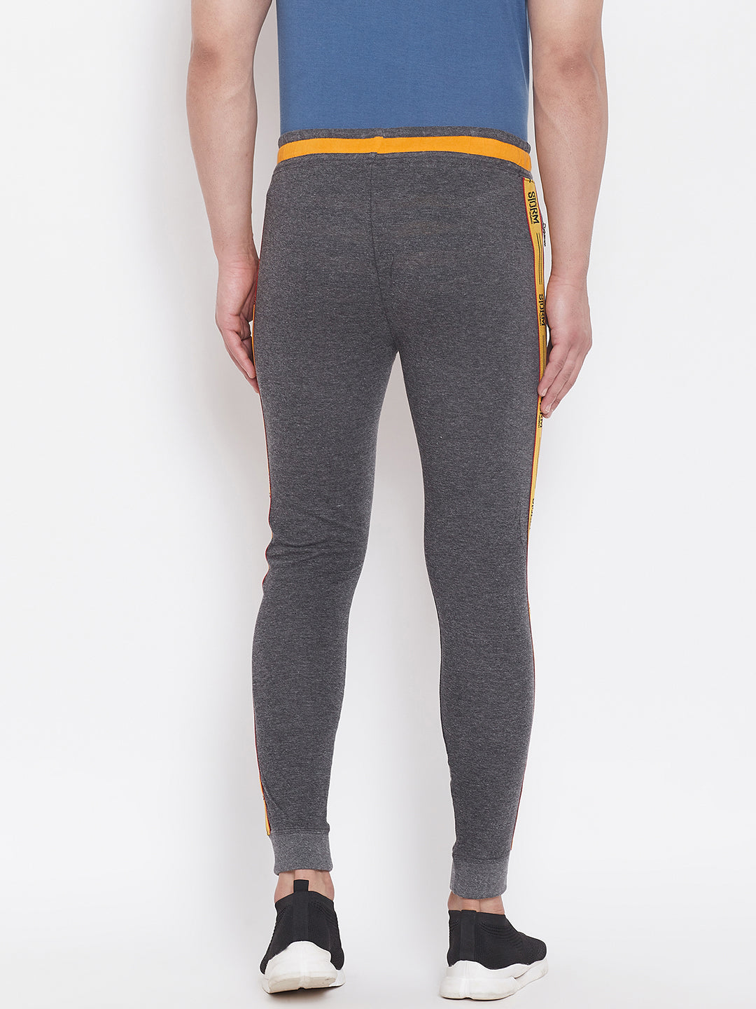 Anthramenlage/Yellow Men'S Slim Fit Jogger'S With Zipped Pocket'S
