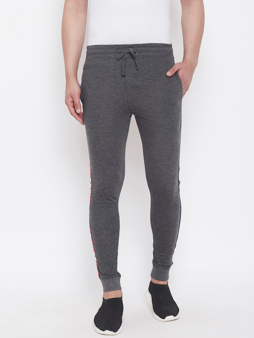 Anthramelange Slim Fit Joggers With Side Taping