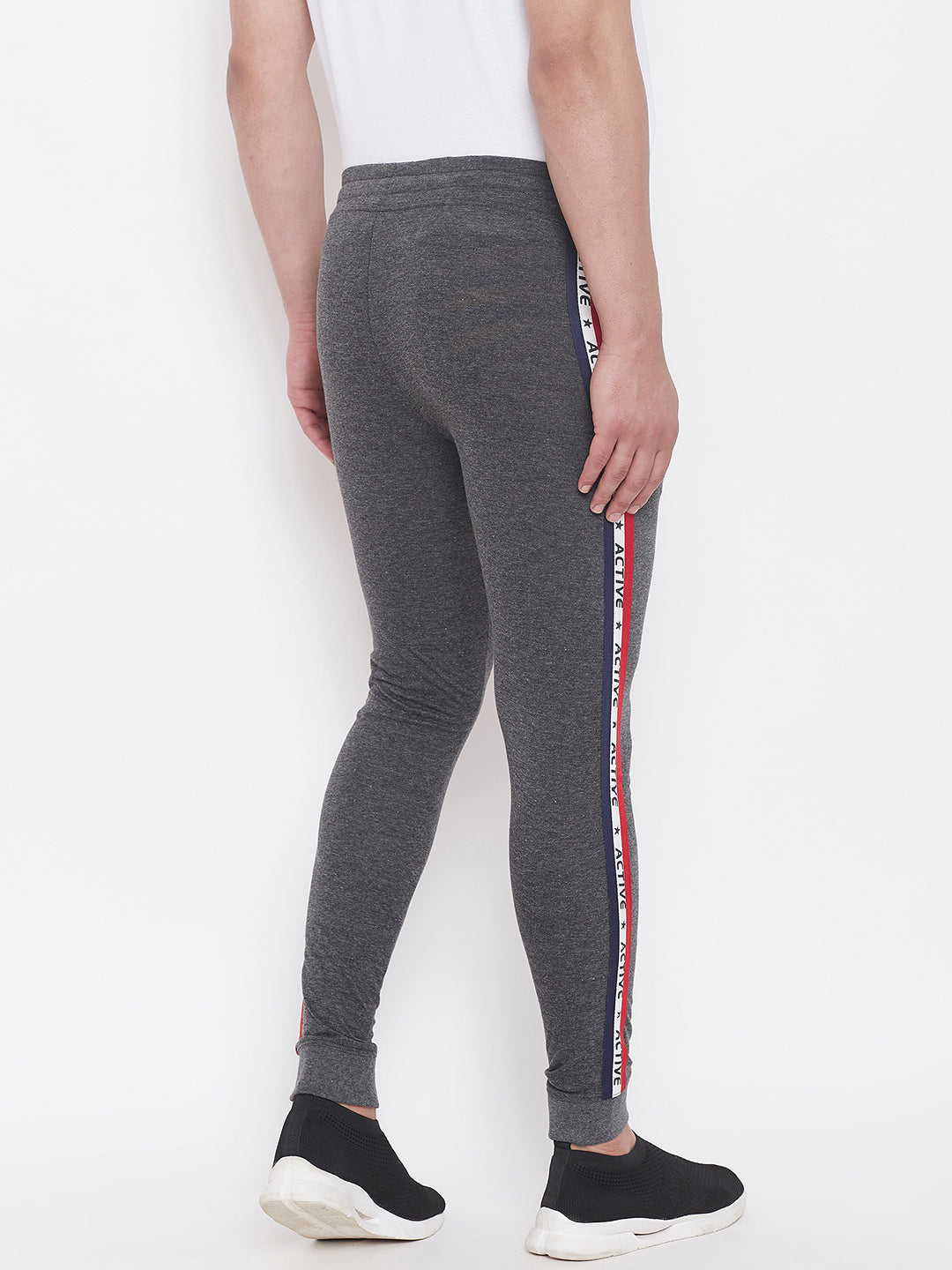 Anthramelange Slim Fit Joggers With Side Taping
