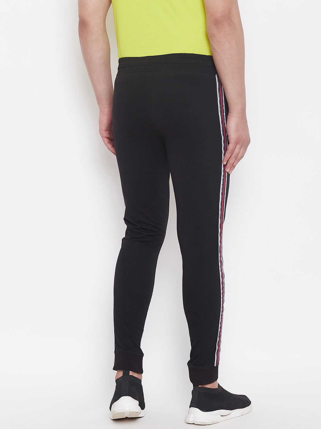 Black Slim Fit Joggers With Side Taping