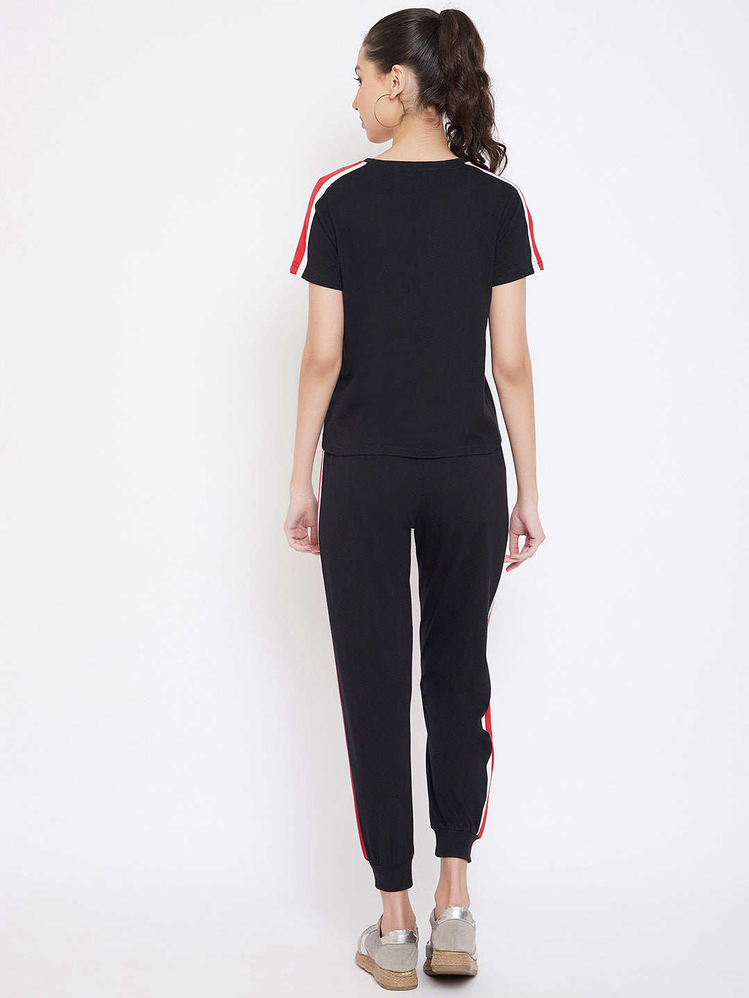 Women  Red T-shirt & Track pant Combo Set