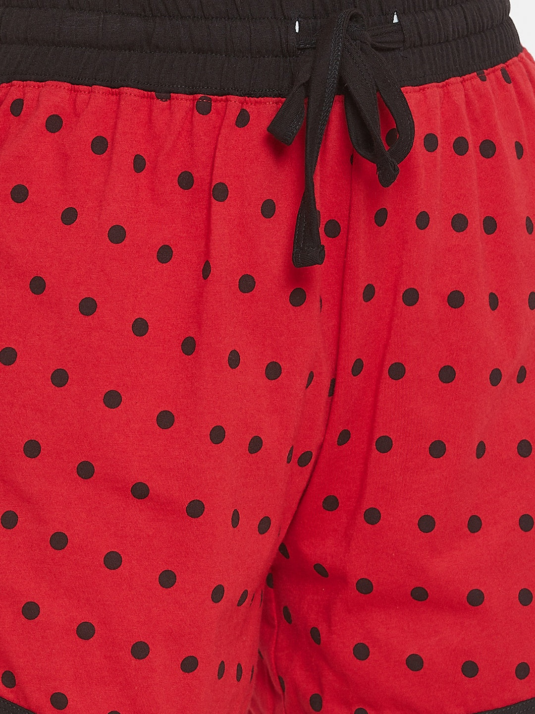 Red/Black Polka Printed Shorts
