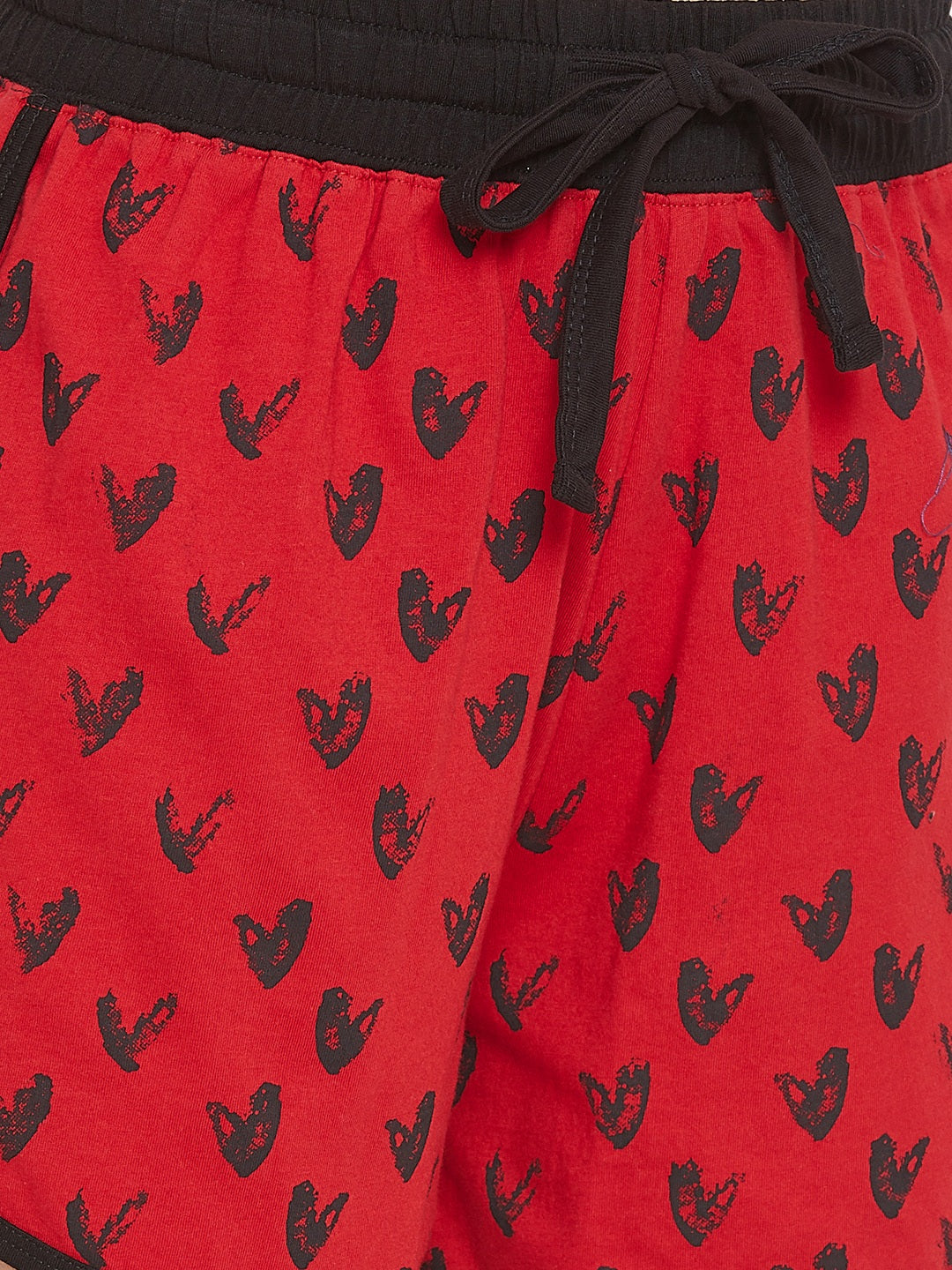 Red Heart Printed Shorts