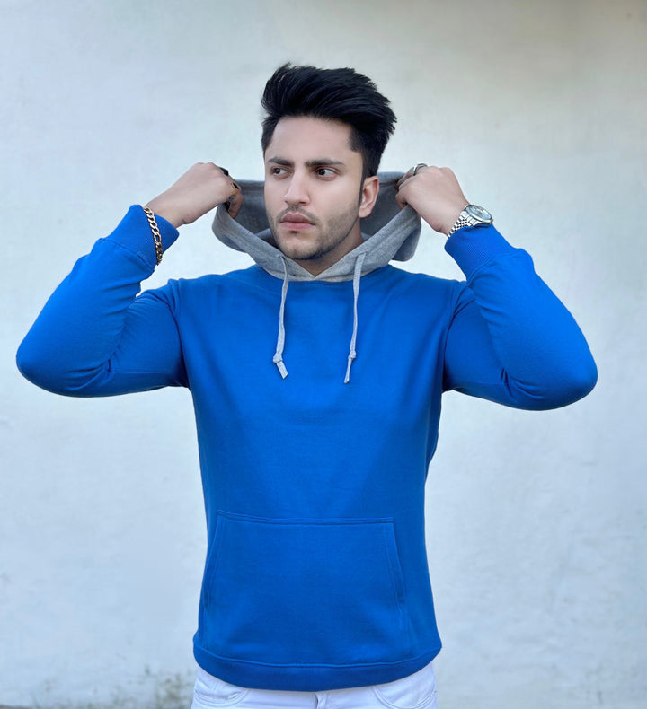 Royal Blue Hooded Sweatshirt with Kangaroo Pocket